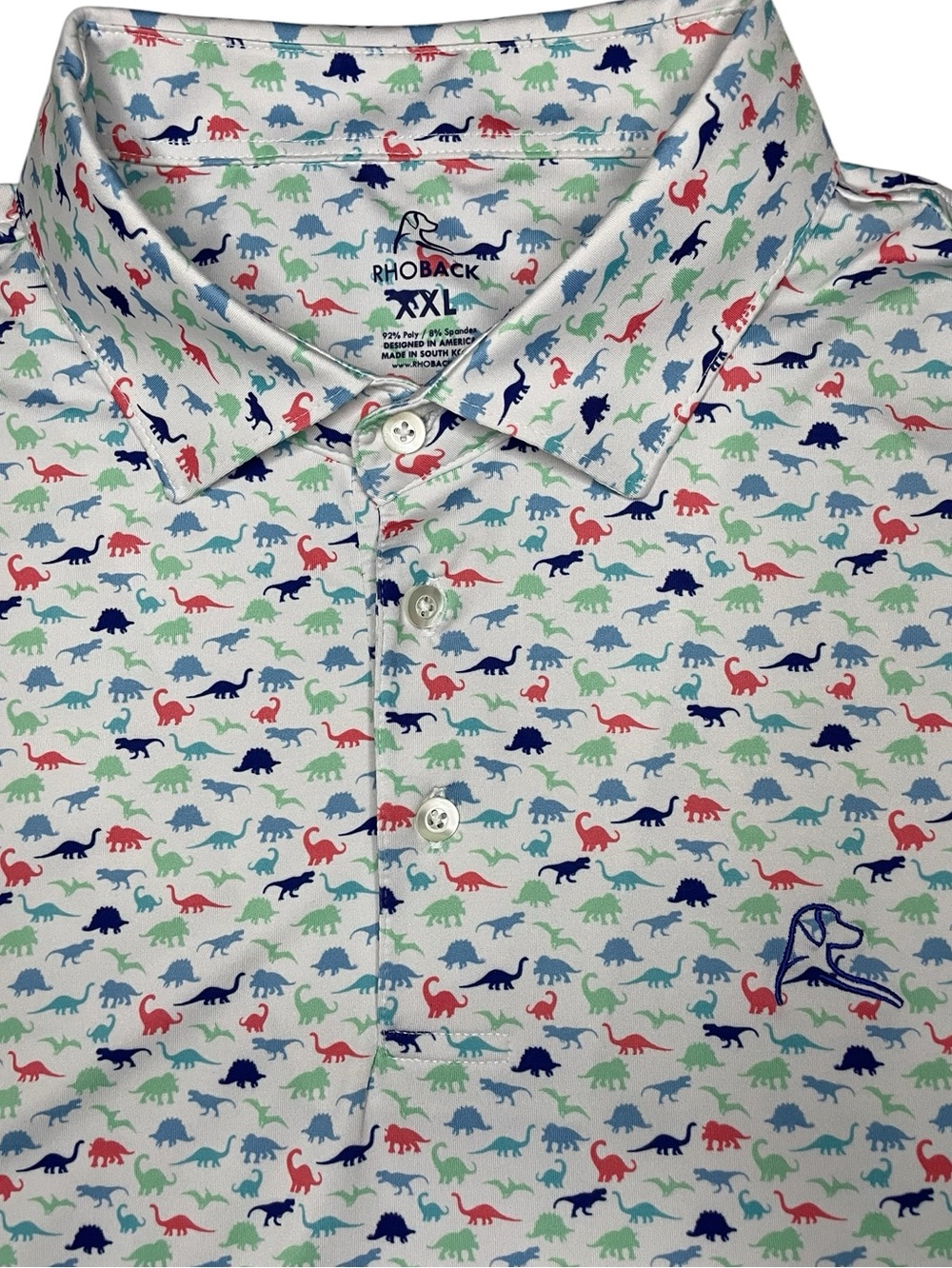 Rhoback Big Foot Dino Performance Golf Polo-Men’s XXL